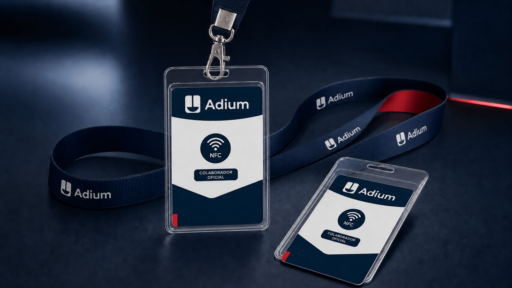 Solución de carnet inteligente NFC, lanyard y portacarnet para Adium